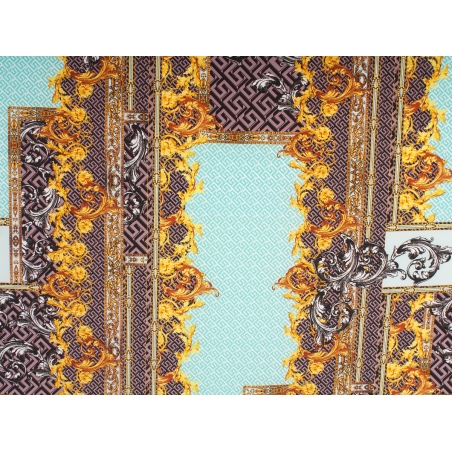 Silke stof med signatur mønster i Versace stil