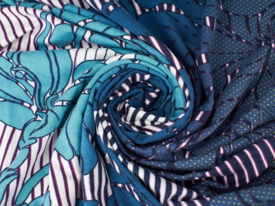 Dzianina Torre pasy i kwiaty