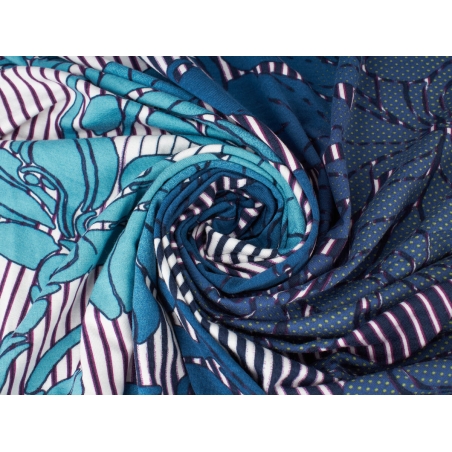 Dzianina Torre pasy i kwiaty