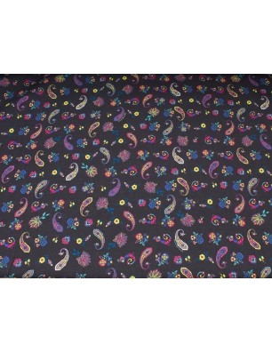 Bawełna Sorella jeansowa - kolorowy Paisley
