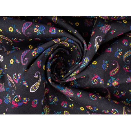 Bawełna Sorella jeansowa - kolorowy Paisley