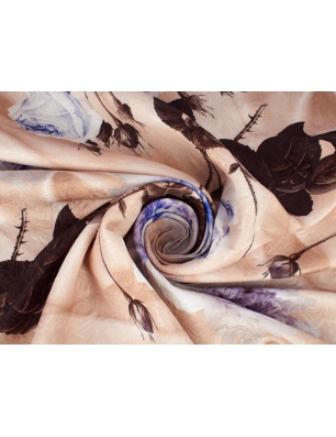 Żakard Sorella kwiaty w stylu Blumarine cappucino