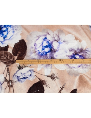 Żakard Sorella kwiaty w stylu Blumarine cappucino