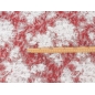Tecido Jacquard Sorella duplo face com flores brancas e vermelhas.