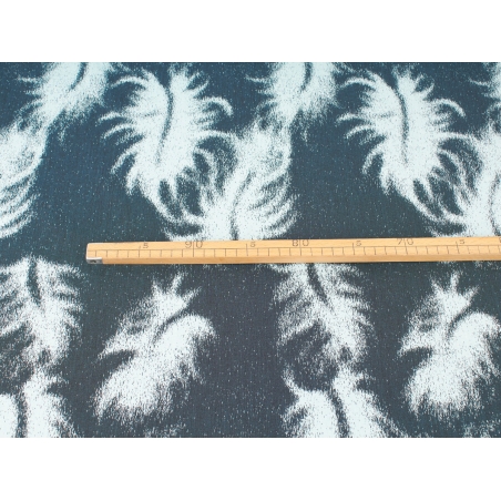 Tyget Jacquard Sorella himmelblå och blad.