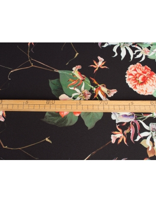 Crater wzór kwiaty na czarnym