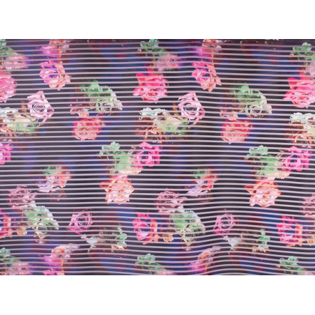 Sadali - Halvtransparent tyg - randig