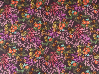 Țesătură Mătăsos Semnată - Model floral
