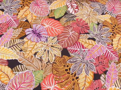 Țesătură Bumbac Cook - frunze de Monstera