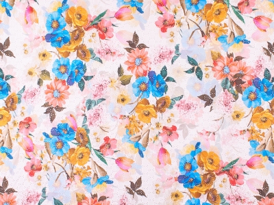 Algodón Sorella Bordado - Ramo de Flores