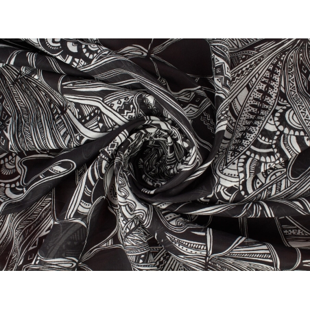 Bawełna batyst Sifflet czarno-biały