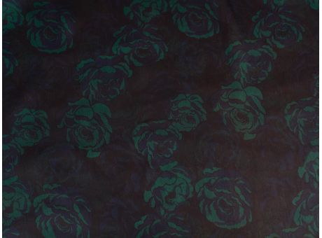 Jedwab Sygnowany - Kreszowany - Zielone róże