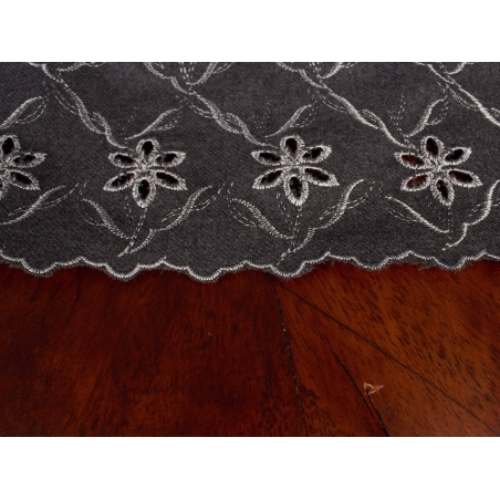 Tessuto Lana Sorella - Jacquard con fiori ricamati