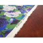 Sorella wool - blue roses on a green background