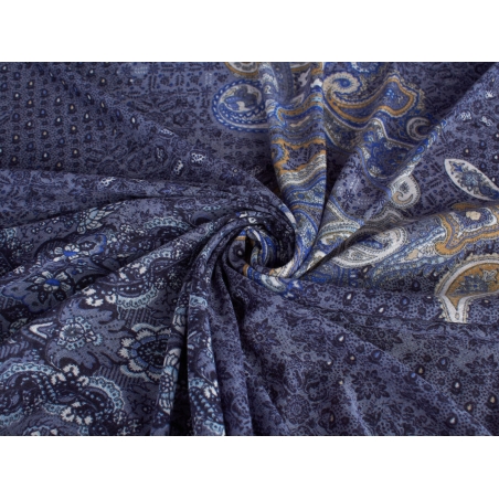 Dzianina Maracuja - Granatowe Paisley