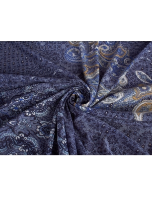 Dzianina Maracuja - Granatowe Paisley