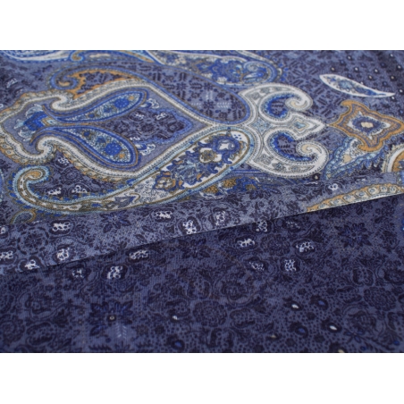 Tissu Maracuja - Paisley bleu marine