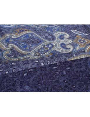 Dzianina Maracuja - Granatowe Paisley