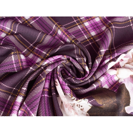 Dzianina Mossley - Róże i Krata - 3 kolory