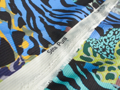 Tecido de Seda Assinado Jacquard - 2 Cores! - Pantera, Zebra