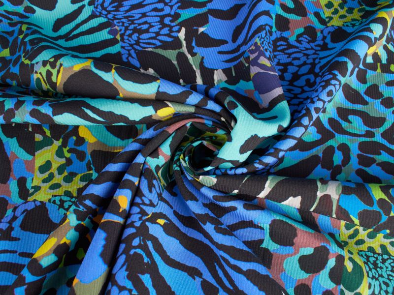 Silke Stof Signeret Jacquard - 2 Farver! - Panterprint, Zebraprint
