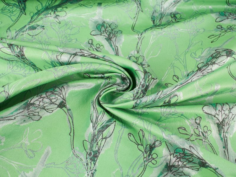 Jacquard Sorella - Flores sobre verde