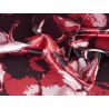 Satyna Nadellen czerwone kwiaty na czarnym tle