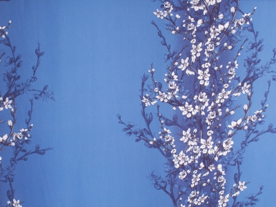 Satin Volo - Blommande körsbär på blått