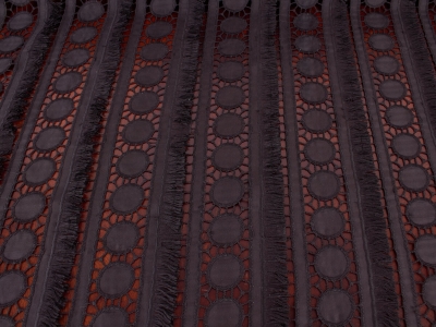 Macramé - Negro - aros y flecos