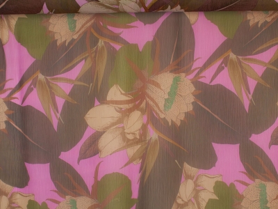 Chiffon crêpe Ecocrepon - Fleur tropicale