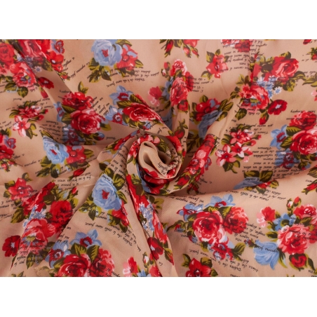 Liu Jo Georgette Viscose - Rozen met Teksten