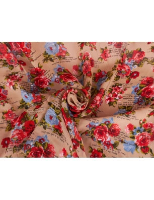 Viscose georgette LiuJo - roses with signages