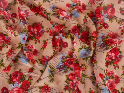 Tyg Viskos Jersey Liu Jo - Rosor med Texter