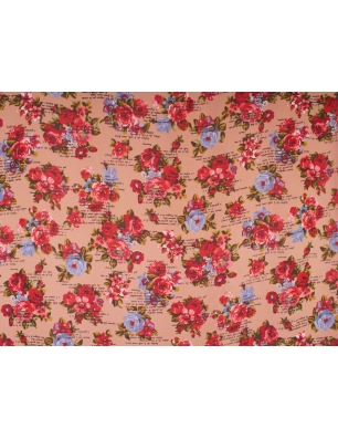 Viscose georgette LiuJo - roses with signages