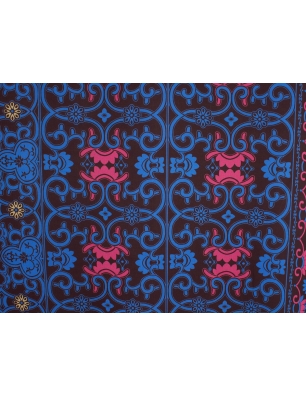 Tkanina jedwabna - Granatowy Orient