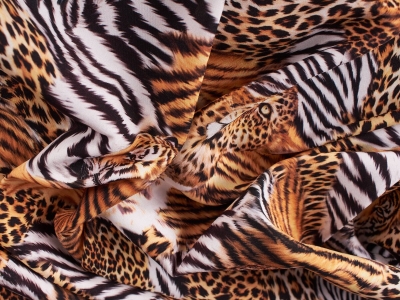 Šilkas su Tigrais - 4 spalvos