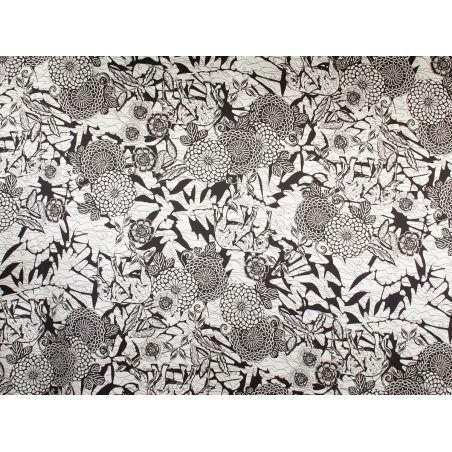 Tkanina Hedvábí S podpisem - Sloni a Květiny