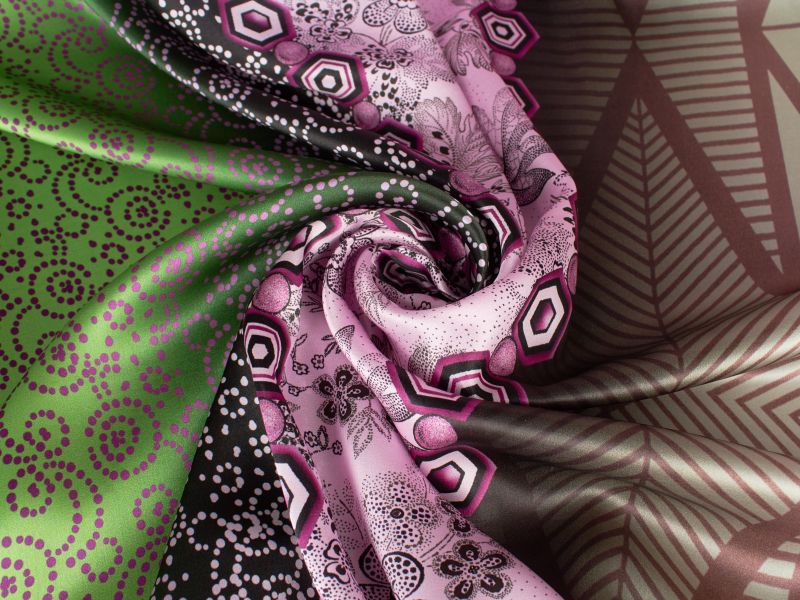 Silkkikangas Allekirjoitettu - Gradientti & Kuviot - 2 Väriä!