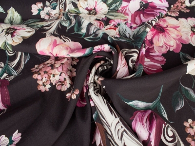 hedvábí s podpisem D&G - květiny