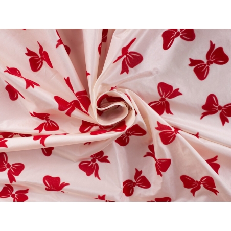 Silk Fabric Signed - Red Bows