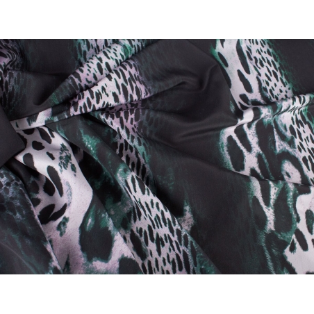 Silk Fabric Signature - Green Panther Print
