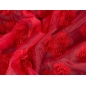 Guipure - Rote Blumen