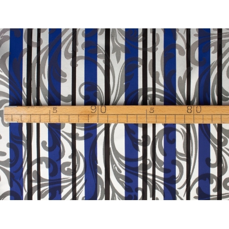 Zijde stof met merktekens - jacquard strepen - twee kleuren!
