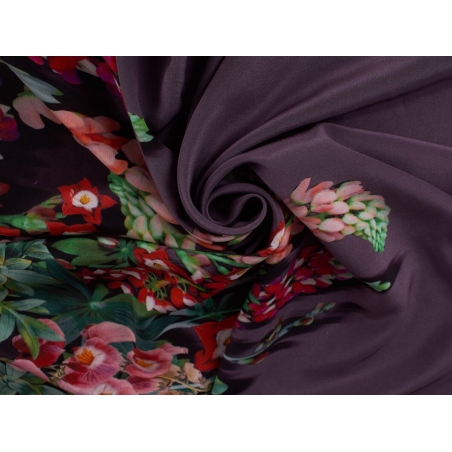 Tissu en soie signé - bordure - 2 couleurs