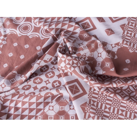 Siden tyg med signatur - Geometri - färger i Armani-stil