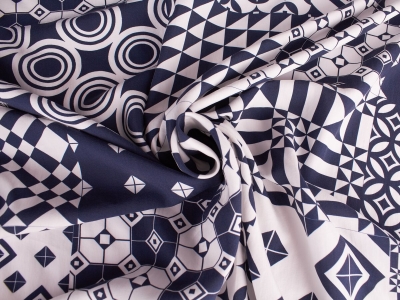 Tissu en soie signé - Géométrie - couleurs dans le style d'Armani.