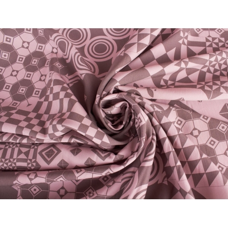 Silke stof med signatur - Geometri - farver i Armani stil