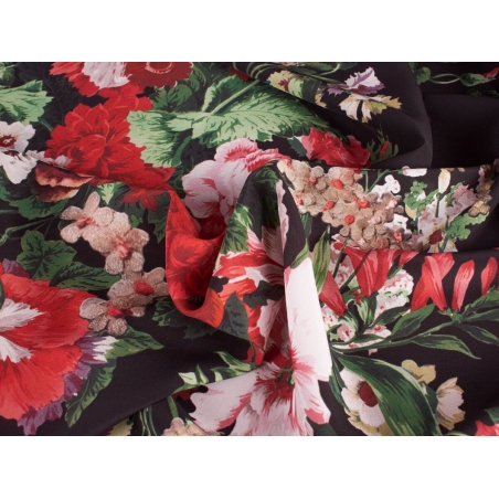 Tessuto seta firmato - Rose rosse - Rapporto!