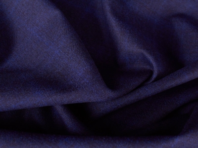 Тъкан Wool suit fabric - Тъмносиньо каре