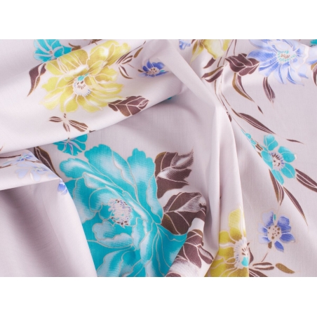 Cotton Poplin Fabric - Summer Pastel Flowers
